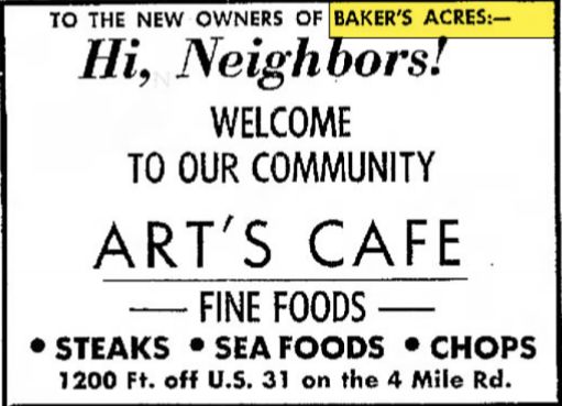 Bakers Acres Motel and Cottages (Waterfront Inn, Tamarack Lodge) - Apr 1959 Ad